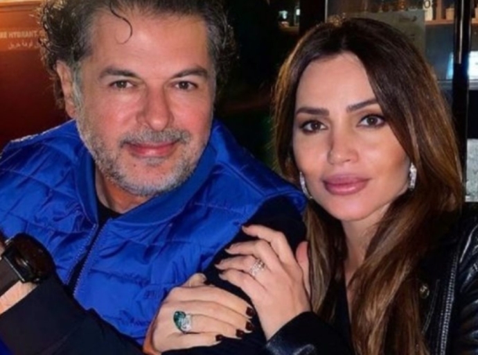 رد فعل زوجة راغب علامة على رقص معجبه بجانبه على المسرح