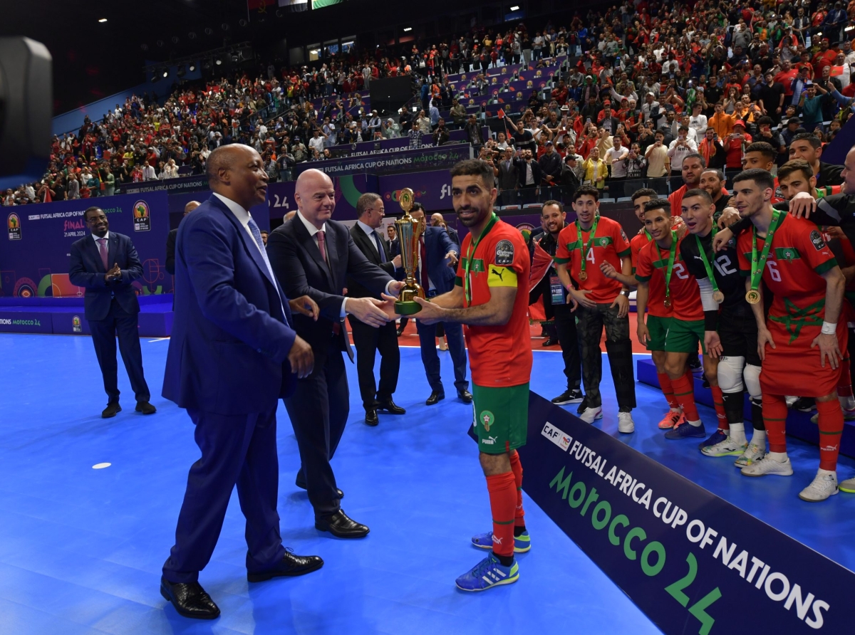 تتويج تاريخي للمنتخب المغربي بلقب كأس أمم أفريقيا للفوتسال للمرة الثالثة على التوالي